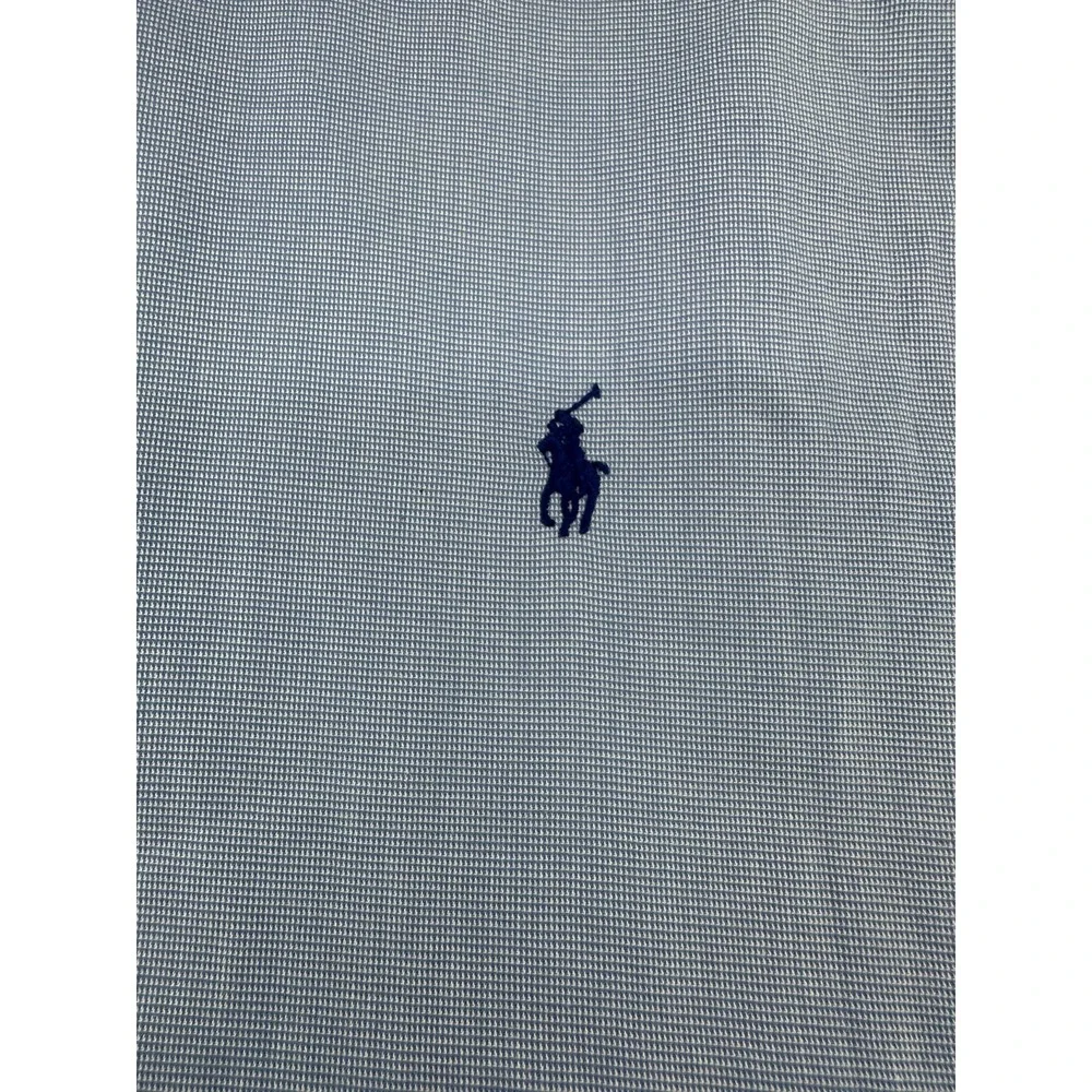 Ralph Lauren Shirt Mens 16 1/2 Blue White Gingham Check LS Button Down Blue Pony